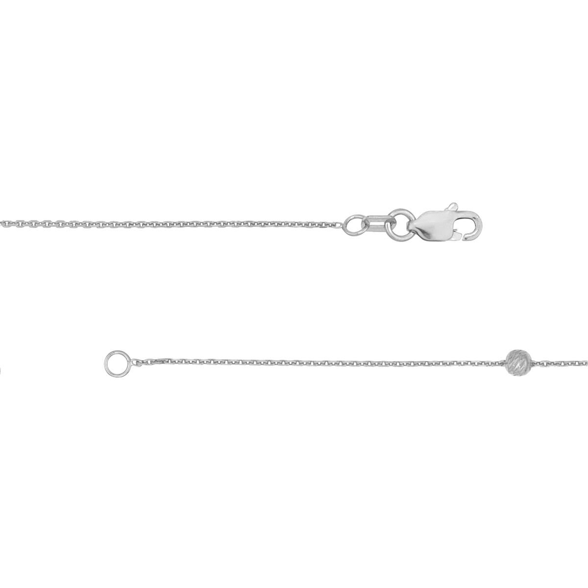 White/Black Filigree Station Long & Love Necklace - Sterling Silver - 36 Inch - by Dazyle - Image 4