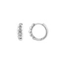 14K White Gold Puffy Polished Hoops - 13.50mm Hinge Closure - by Dazyle