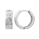 Sterling Silver Triangle Diamond-Cut Hoop Earrings - Sterling Silver - by Dazyle