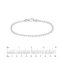 Sterling Silver 2.86mm Cube Chain Bracelet - Sterling Silver - 8 Inches - by Dazyle