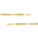 14K Yellow Gold 7+1 Round Paper Clip Chain with Pear Lock - 16 Inch - by Dazyle