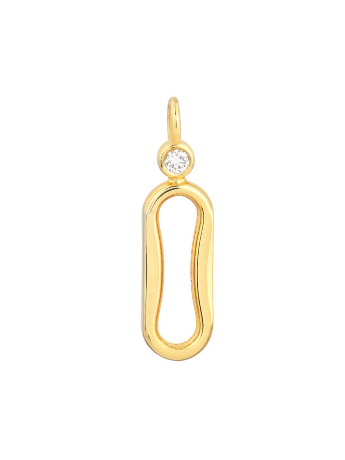 1/20tcw Diamond Oval Link Pendant Necklace - 14K Yellow Gold - by Dazyle