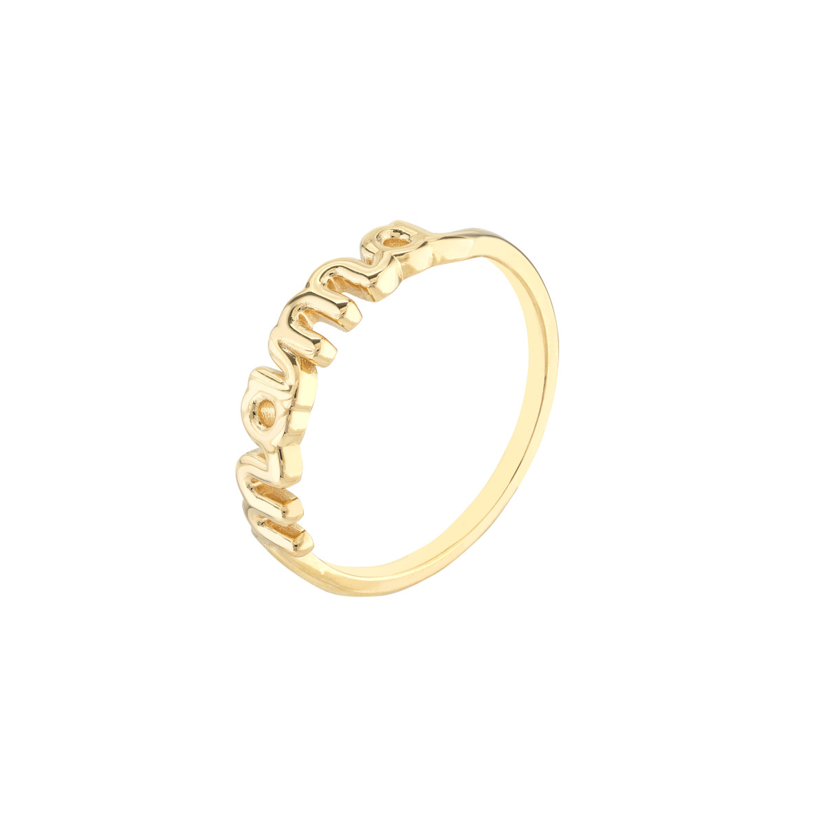 Cursive Mama Ring - 14K Yellow Gold - Sizes 6, 7, 8 - by Dazyle - Image 2