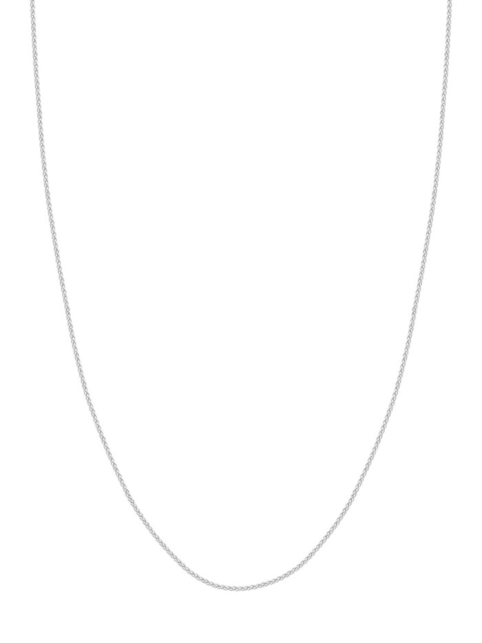 10K White Gold Wheat Chain with Lobster Lock - 1.65mm - 16 Inch - by Dazyle