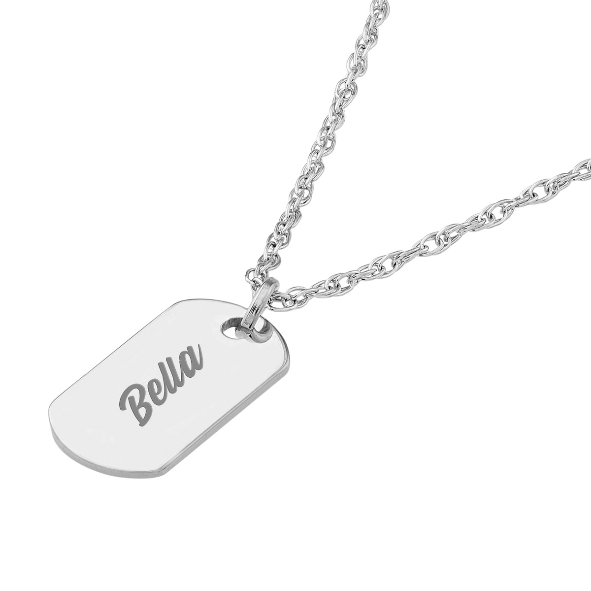 So You Mini Dog Tag Adjustable Necklace - 14K White Gold - 18 Inches - by Dazyle - Image 2