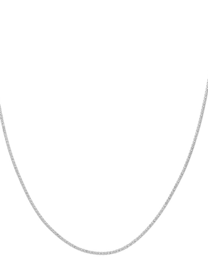 Sterling Silver Plated Squared Wheat Chain - Adjustable 22 inches - by Dazyle
