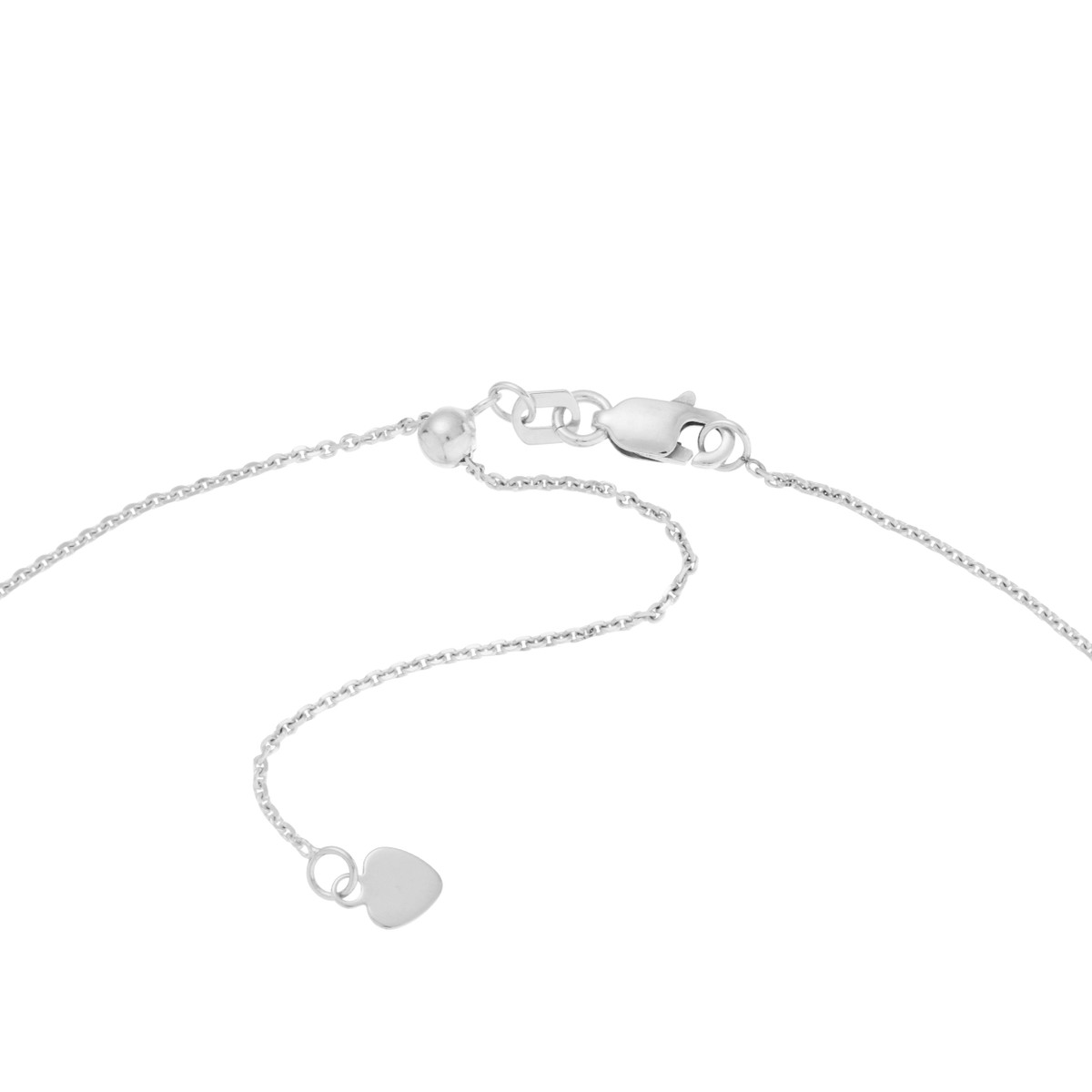 Adjustable Mini Disc Quintet Choker - 14K White Gold Cable Chain - by Dazyle - Image 3