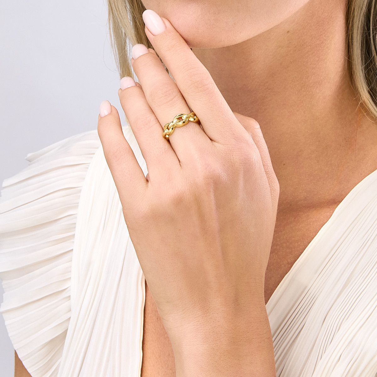 Open Cable Ring - 14K Yellow Gold - Sizes 6, 7, 8 - by Dazyle - Image 2