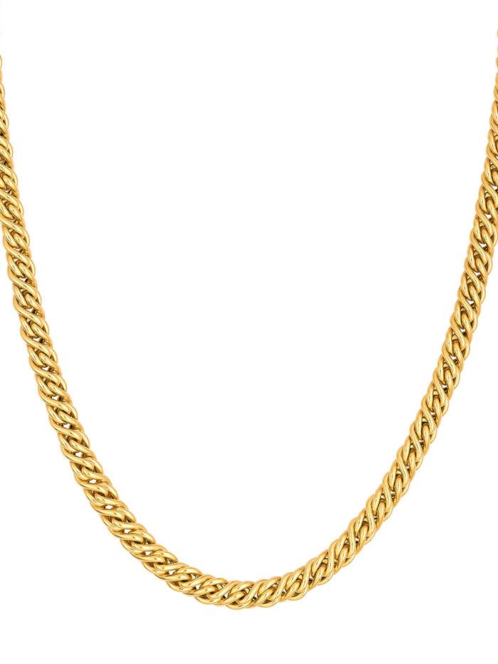 14K Yellow Gold Cable Chain Necklace - Pear Shape Lobster Clasp - 18 Inches Long - by Dazyle