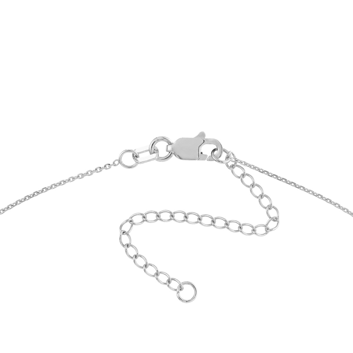 Adjustable 18 Inch Bar Necklace with 2pt Diamond - 14K White Gold - by Dazyle - Image 4