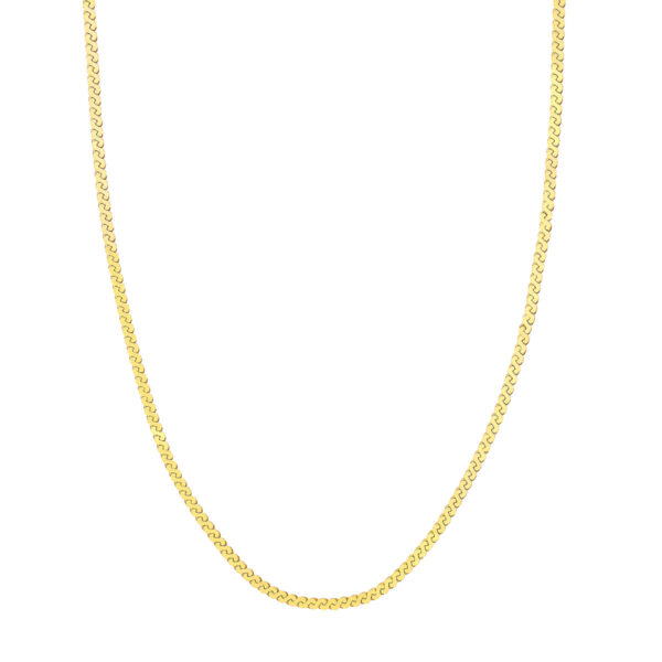 14K Yellow Gold Serpentine Chain Necklace - 3.00mm Width - 18 Inches - by Dazyle
