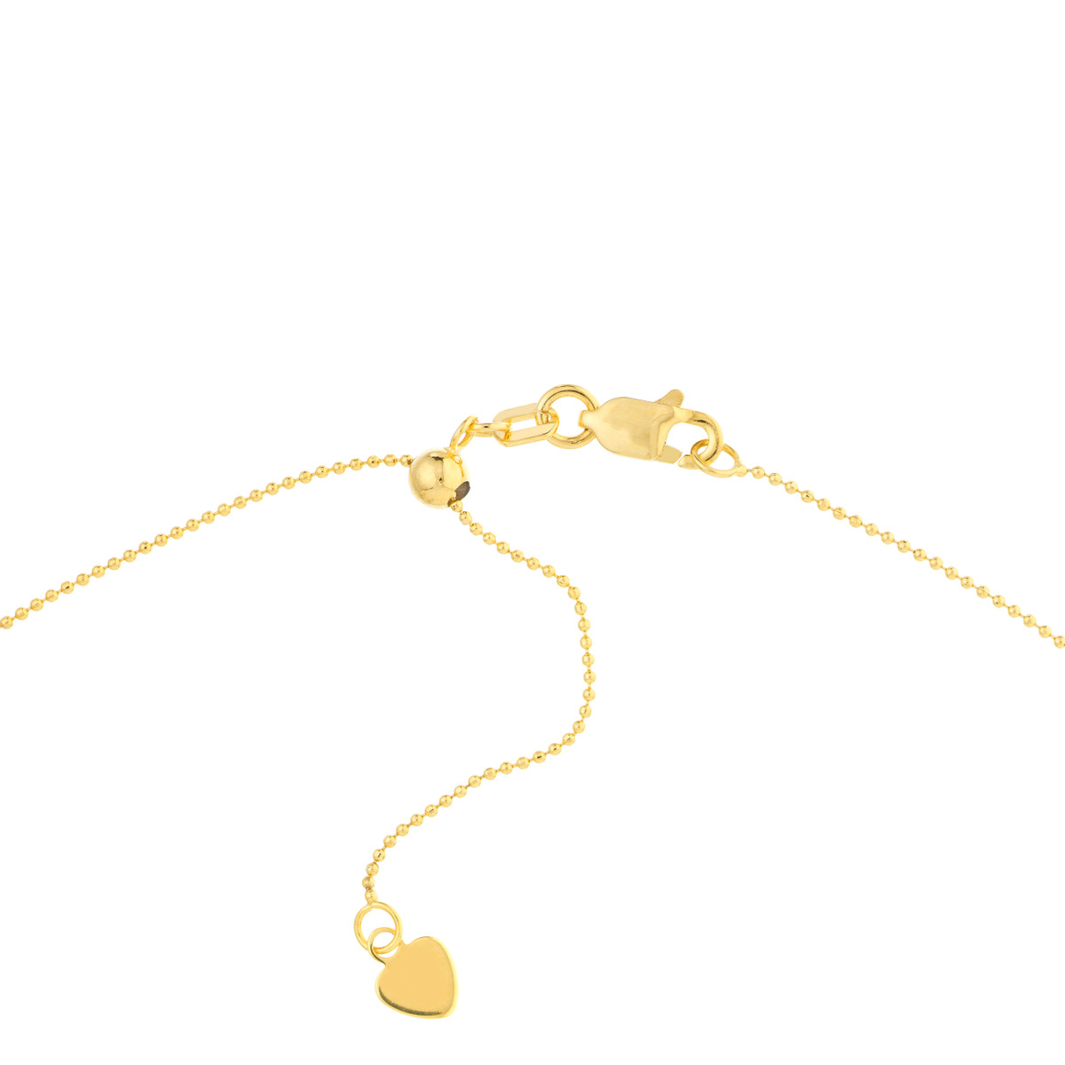 Two-Stranded Connecting Bead Dangle Necklace - 14K Yellow Gold 17-inch Cable Chain - by Dazyle - Image 5